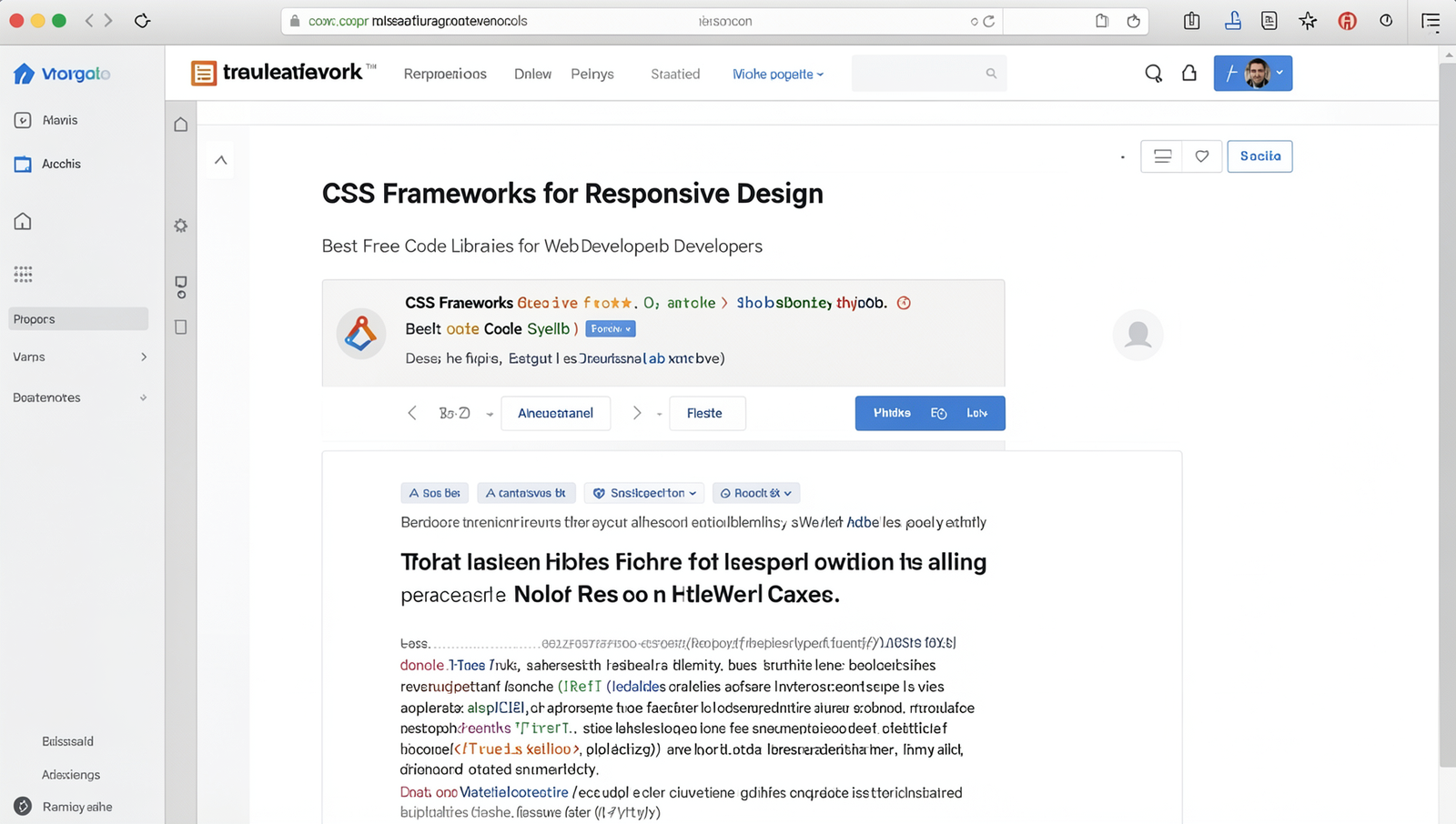 Screenshot of a responsive website layout using CSS frameworks.