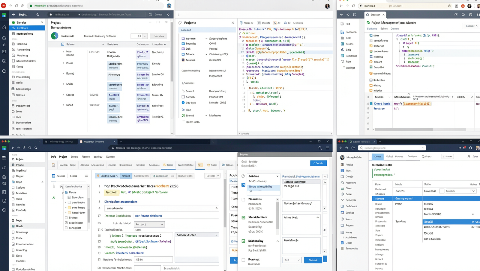 Collage of project management software interfaces showcasing various tools for 2026.