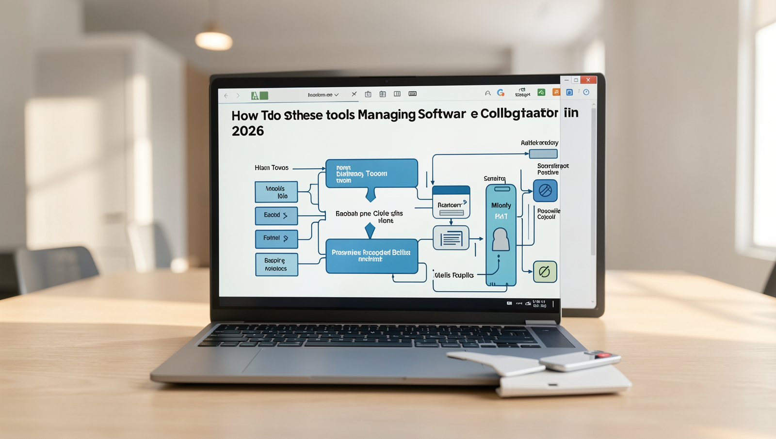 Diagram illustrating tools enhancing team collaboration in software project management.