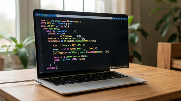 Professional setup for creating a REST API with Python in a modern workspace.