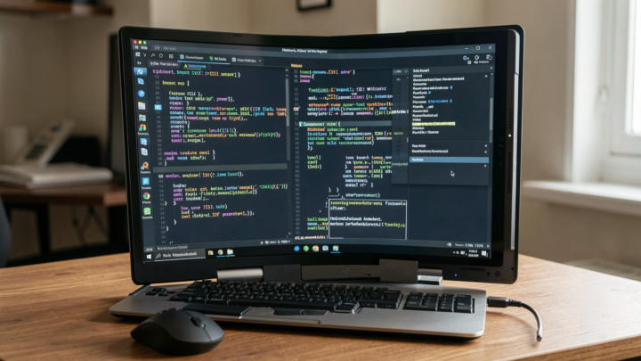 Professional setup for installing Android SDK Tools on Windows with natural lighting.