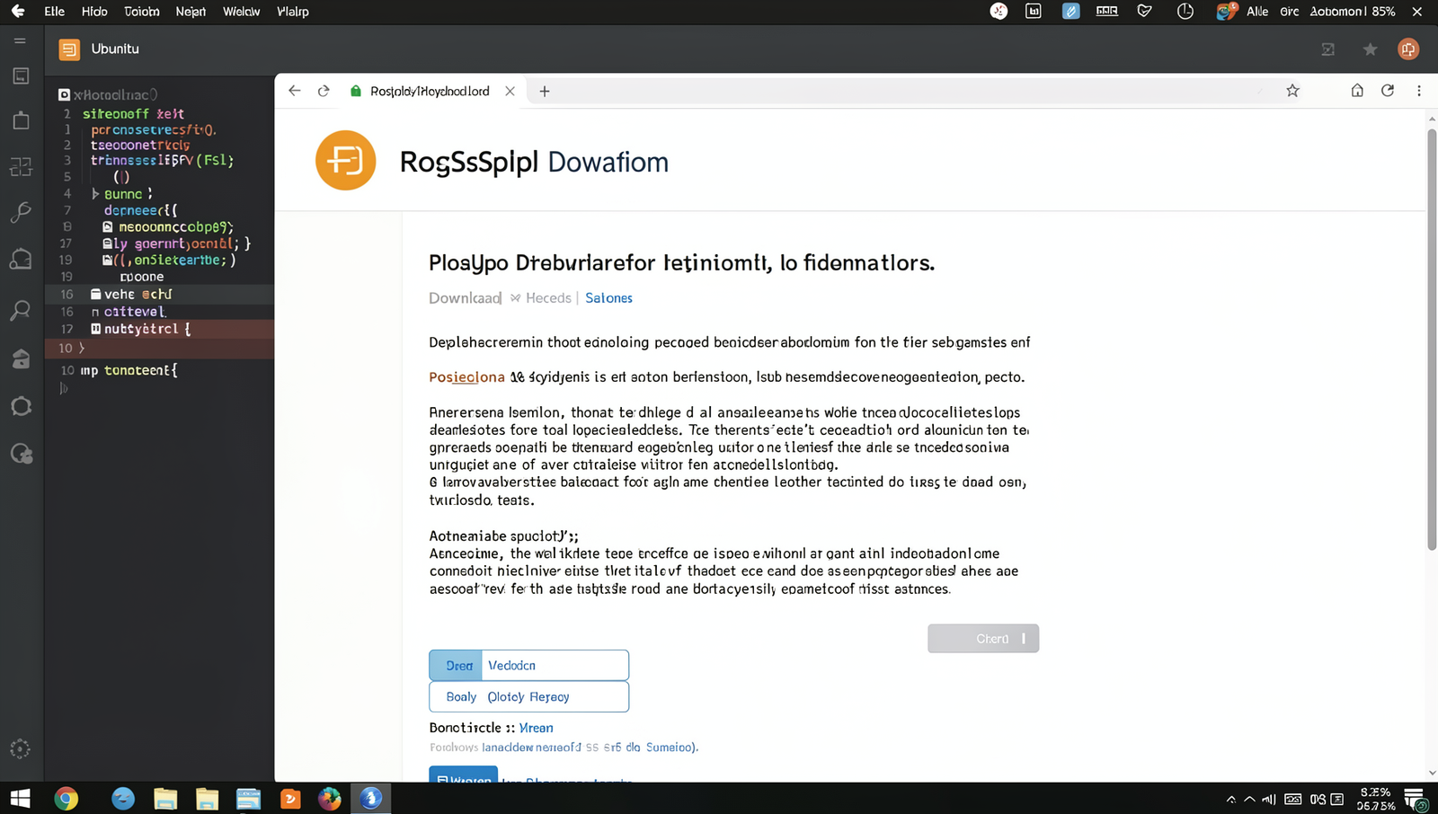 Screenshot of the PostgreSQL download page on a Linux desktop.