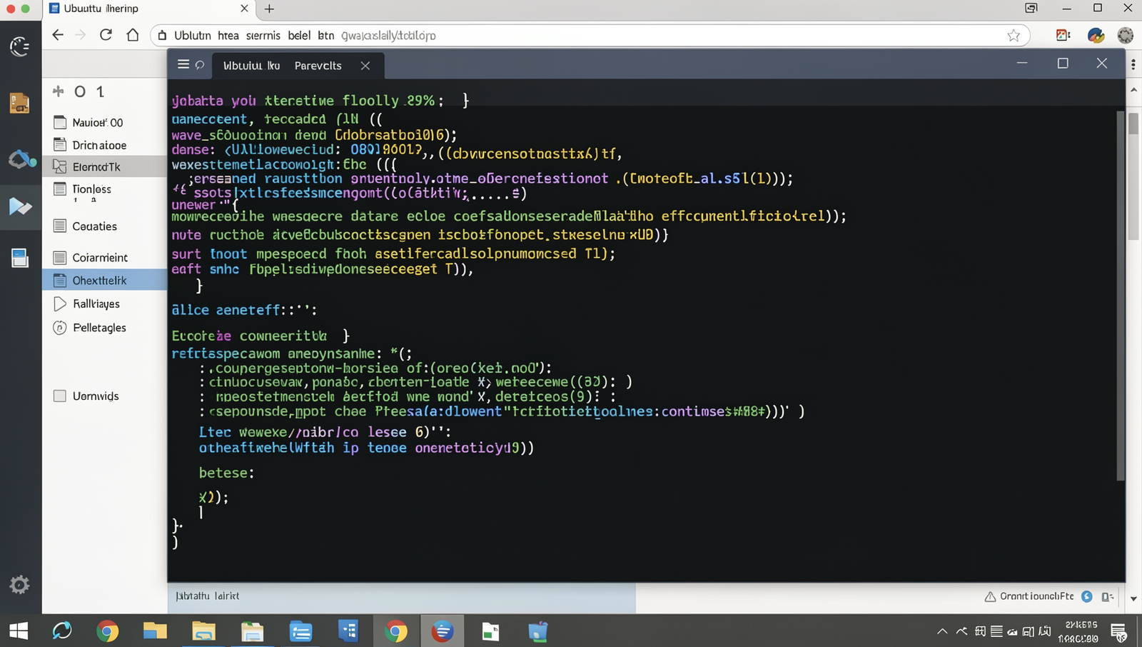 Screenshot of a Linux desktop showing web server installation process in terminal.