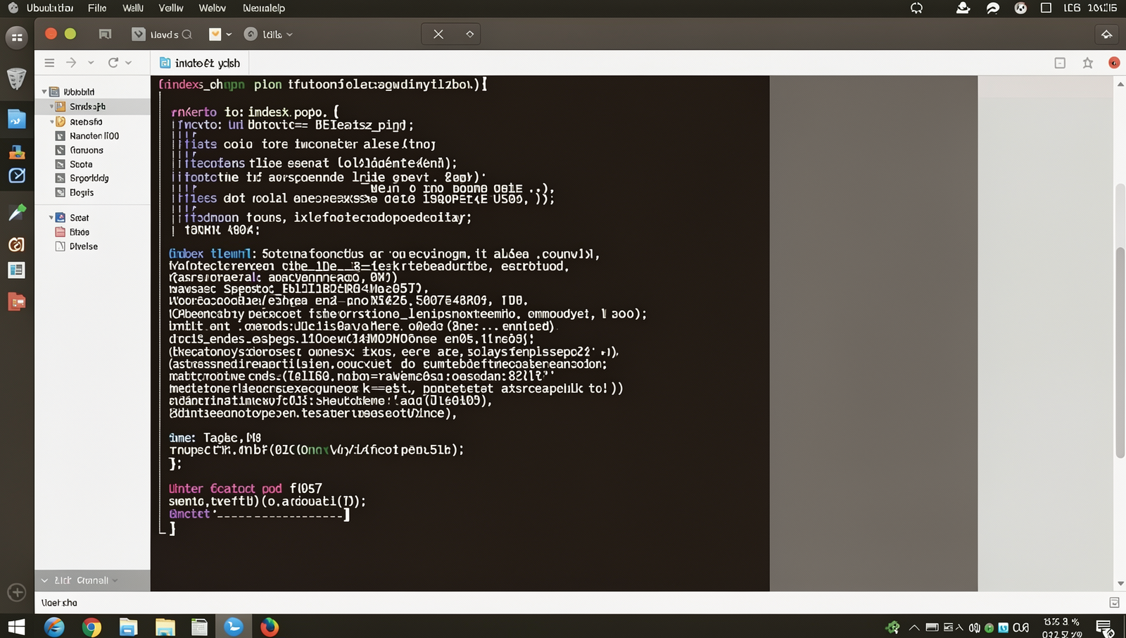 Screenshot of 'index.php' file in a Linux text editor with natural lighting.