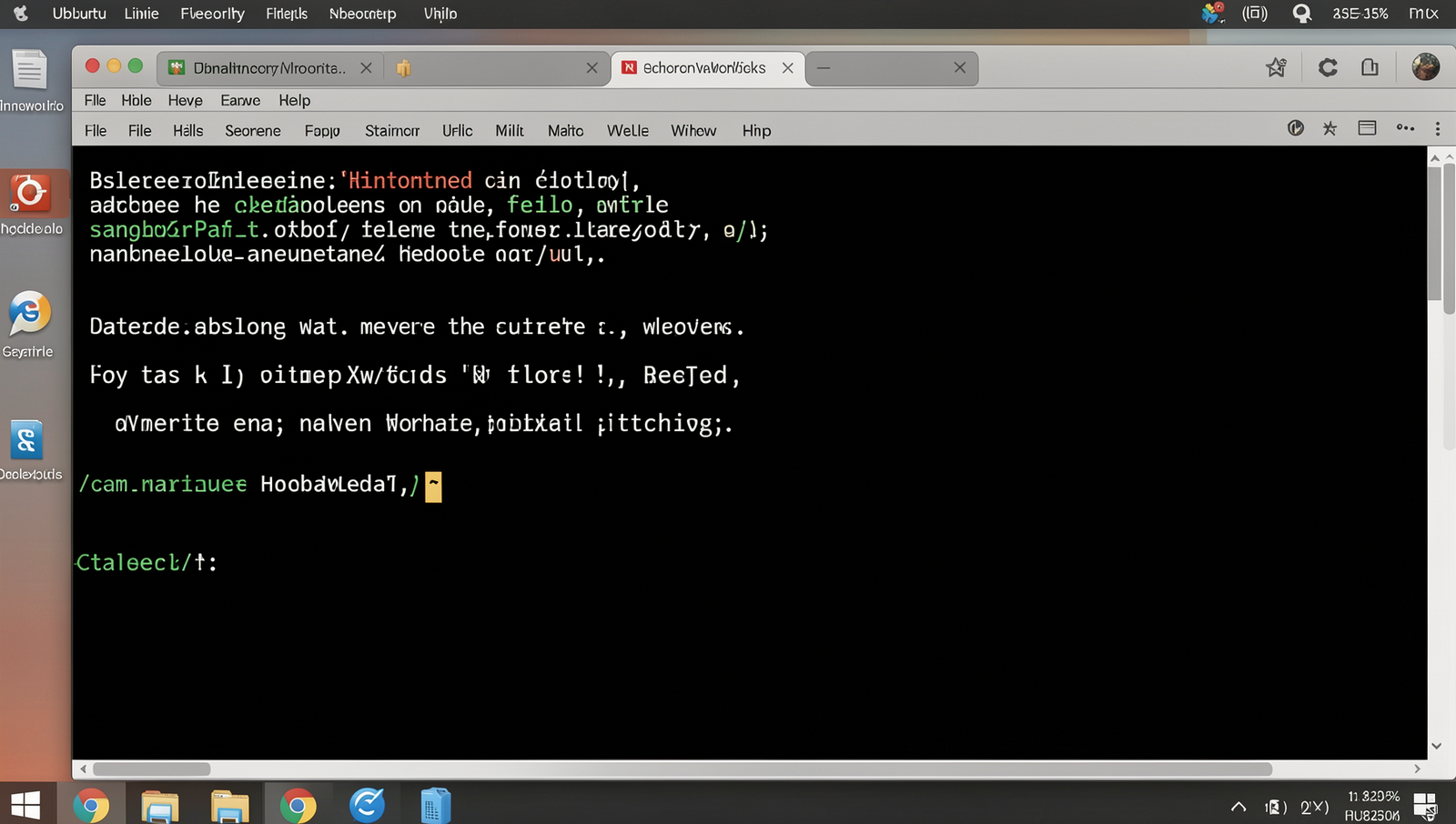 Screenshot of a Linux terminal displaying 'Hello, World!' in a PHP program.