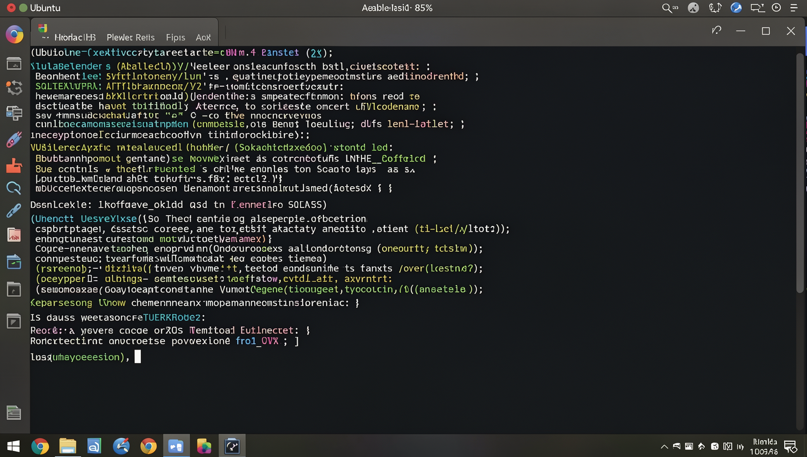 Realistic Linux desktop showing a terminal with a download command for an installer.
