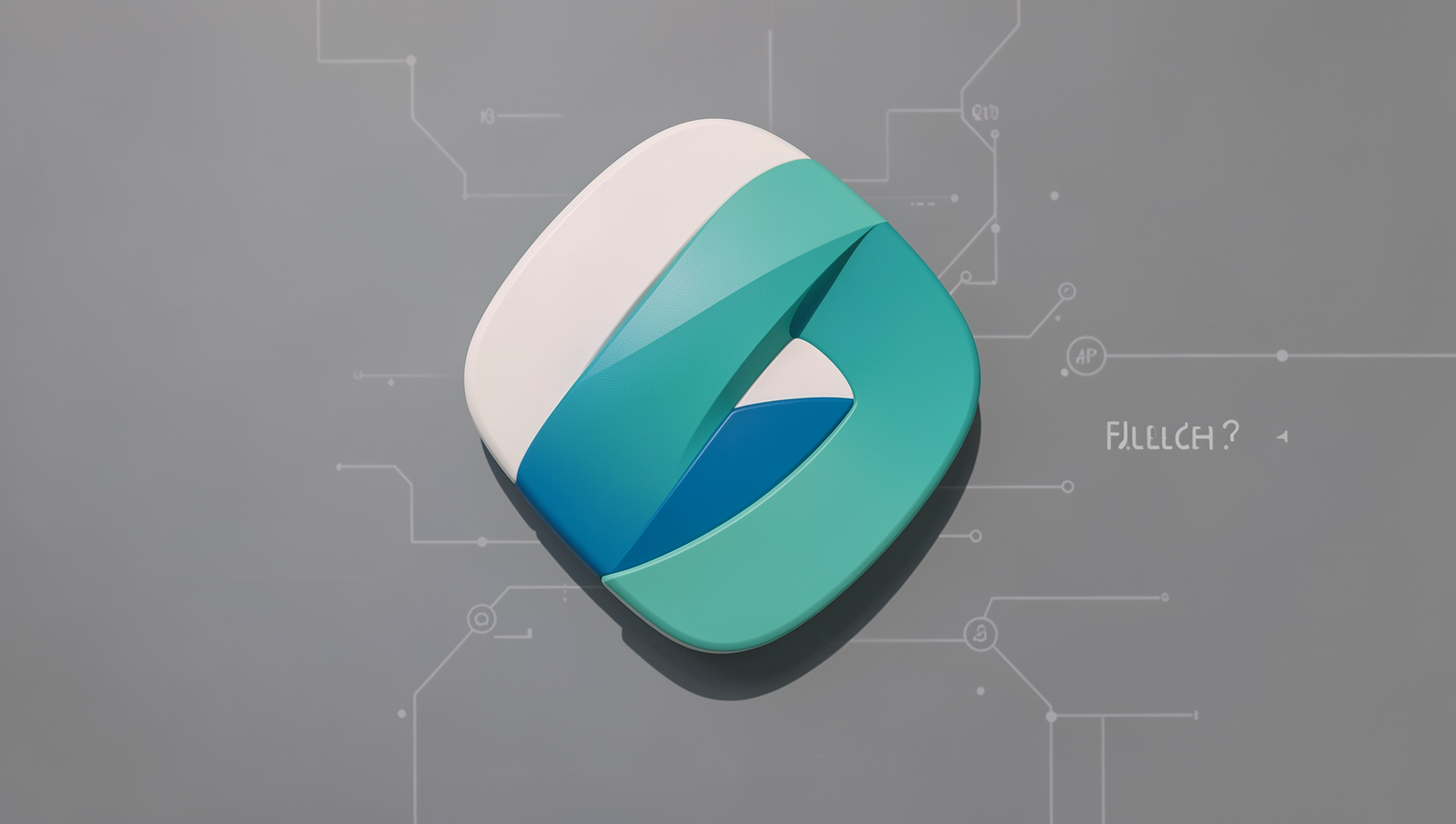 Photorealistic representation of Flutter's logo and ecosystem in natural lighting.
