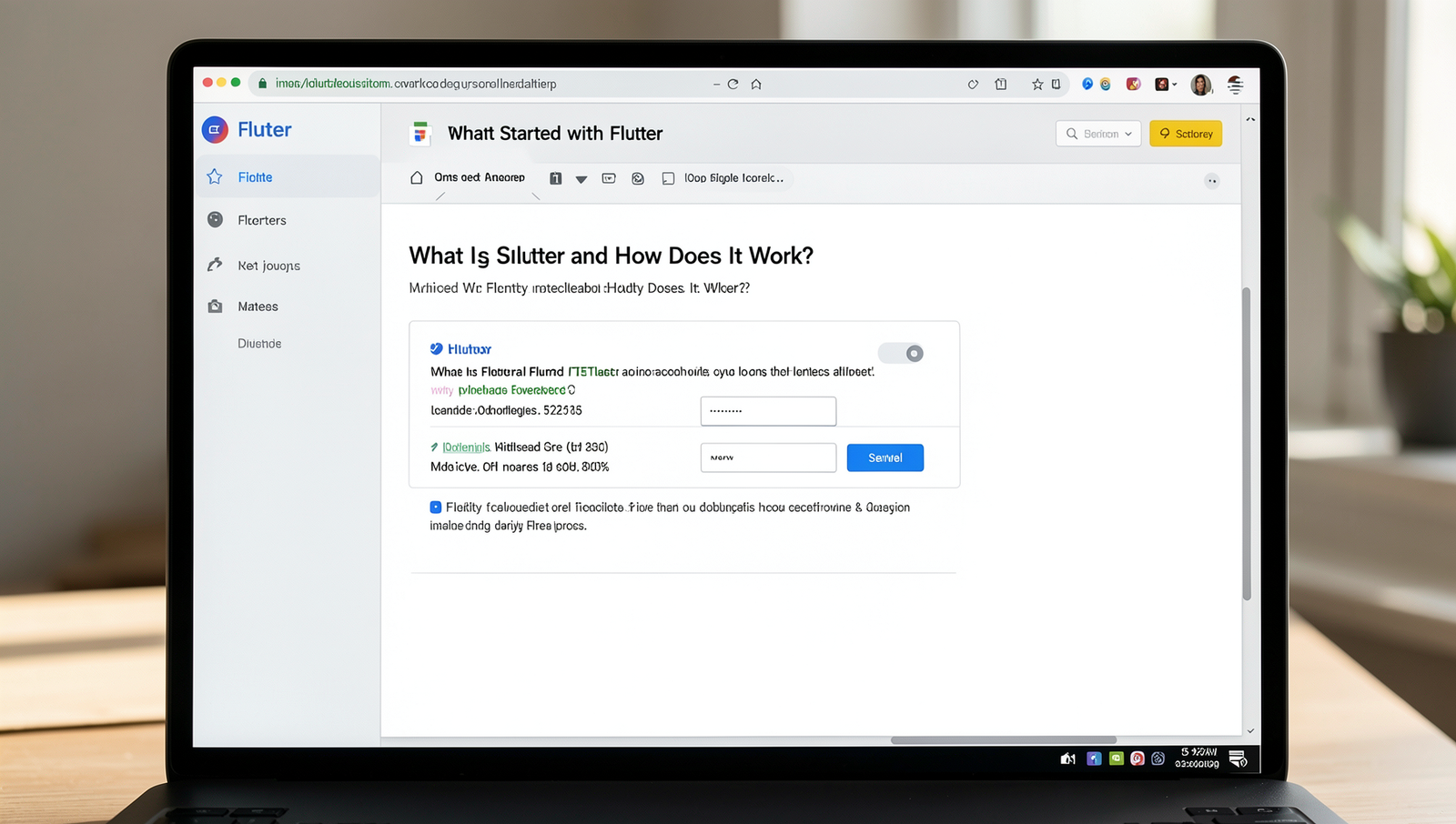 Screenshot of Flutter installation process on a computer with natural lighting.