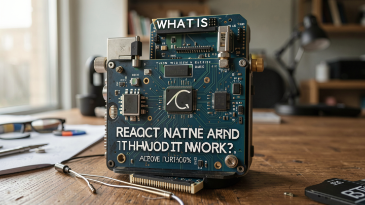 Professional editorial image depicting React Native technology in a real-world setting.