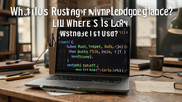 Professional editorial photo illustrating the Rust programming language in a real-world setting.