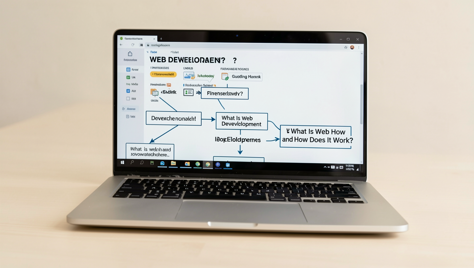 Detailed diagram illustrating web development processes and components.